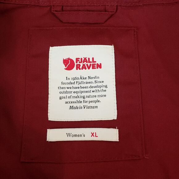 NWT FJALLRAVEN Vardag Anorak Jacket G-1000 Fabric Bordeaux Red Women's Size XL - Picture 2 of 15